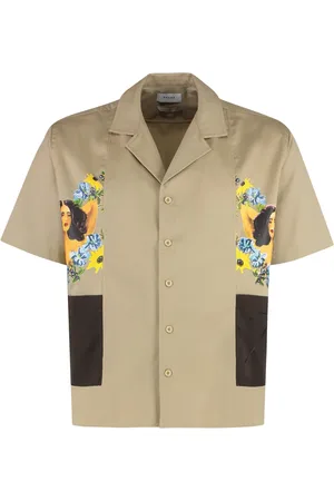 Rhude Short Sleeve Shirts, male, , XS, Cotton Shirt with Side Slits