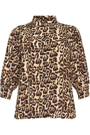 Kaffe Shirts, female, , 6XL, Leopard Print Shirt Blouse