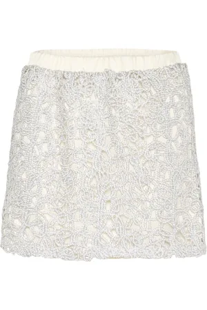 Karen by Simonsen Short Skirts, female, , L, Elegant Embroidered Silver Skirt