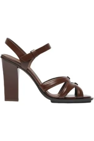Max Mara Shiny Leather Caged Sandals