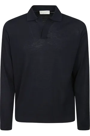 FILIPPO DE LAURENTIIS Polo Shirts, male, , 3XL, Long-Sleeved Cotton Polo Shirt
