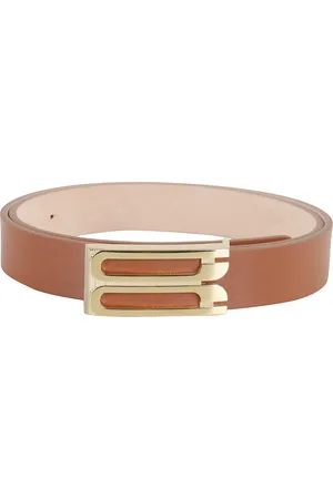 Victoria Beckham Tan Leather Regular Frame Belt