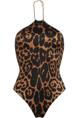 Tom Ford Leopard Halter One-Piece Swimsuit