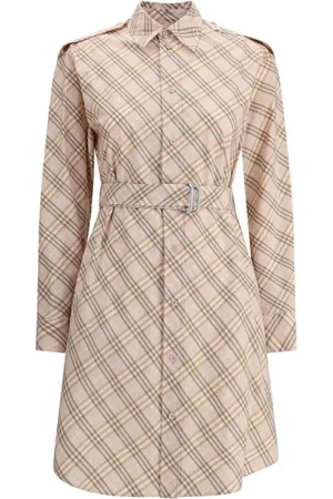 Burberry Classic Collar Midi Dress with Adjustable Belt