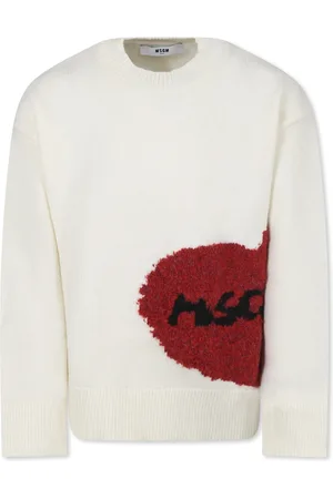 Msgm Ivory Heart Jumper