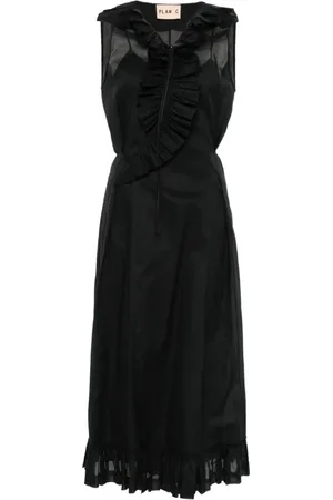 Plan C Midi Dresses, female, , S, Wrap Midi Dress with Ruffled Pleat Detailing