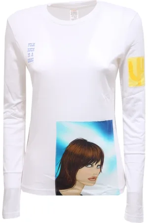Custo Barcelona Long Sleeve Tops, female, , L, Long Reflect Cotton Long Sleeve Top