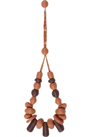Max Mara Necklaces, female, , ONE SIZE, Straw geometric necklace