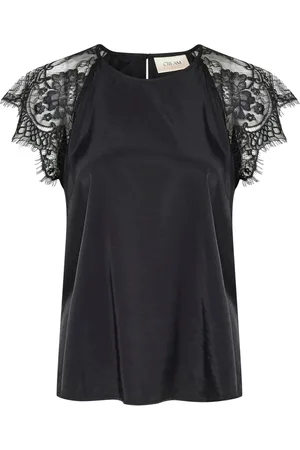 Cream Blouses, female, , XS, Elegant Lace Blouse in Pitch