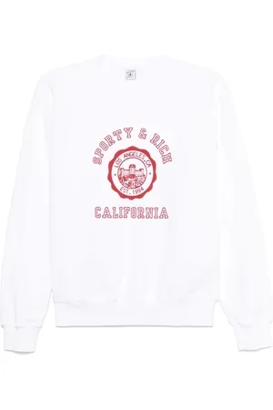 Sporty & Rich Sweatshirts, female, , L, Logo Print Crew Neck Jumper