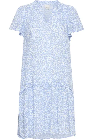 Ichi Flower Dress with Flounce Hem