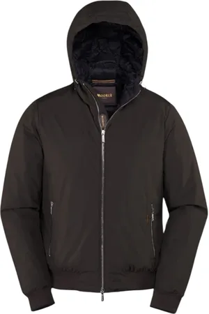 MOORER Forest Hooded Bomber Jacket Acqua Line