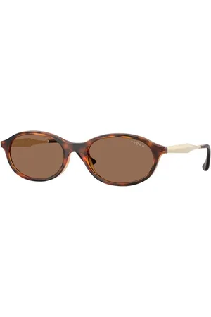 vogue Bold Oval Sunglasses with Havana Frame