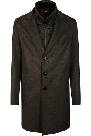 BARBA Single-Breasted Coats, male, , 2XL, Classic Zip-Up Coat with Pockets