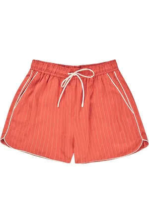 Munthe Short Shorts, female, , 2XS, Elegant Striped Shorts with White Piping