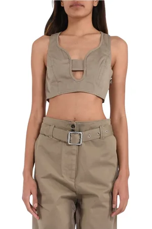 Pinko Cotton crop top with unique neckline