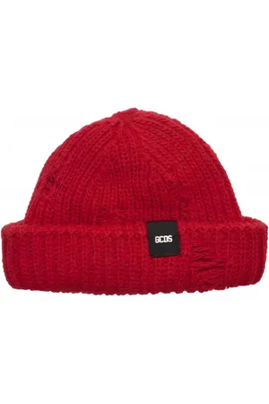 GCDS Beanies, female, , ONE SIZE, Ribbed Foldover Beanie Hat