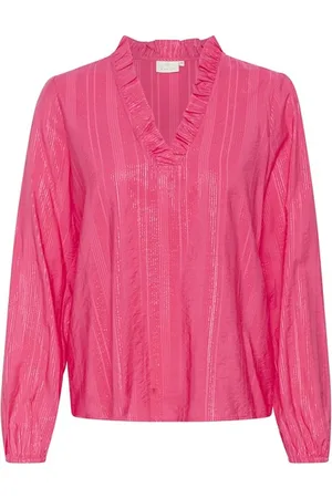 Kaffe Feminine Raspberry Blouse with Ruffle Detail