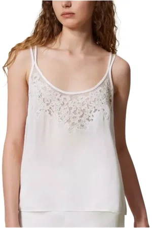 Twin-Set Floral embroidered viscose top