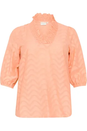 Kaffe Blouses, female, , 4XL, Peach Nectar Blouse with ¾ Sleeves