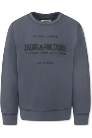 Zadig & Voltaire Sweatshirts, unisex, , 8 Y, Grey Cotton Logo Sweatshirt