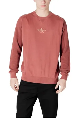 Calvin Klein Sweatshirts, male, , 2XL, Red Cotton Jumper for Men