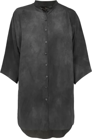 Cortana Shirts, female, , L, Salome, silk shirt petrol mottled