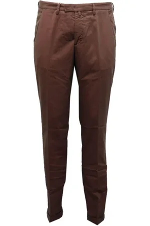 Briglia 1949 Striped cotton blend trousers burgundy/green