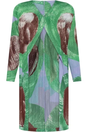 Issey Miyake Single-Breasted Coats, female, , L, Graphic Print Coat with Slip Pockets
