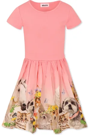 Molo Pink Animal Print Short Dress