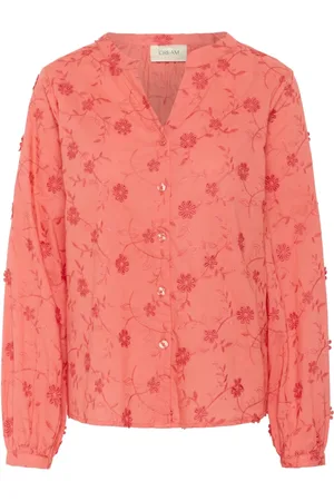 Cream Porcelain Rose Shirt with V-Neck