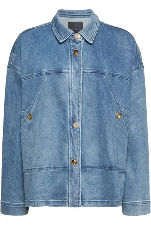 Elena Miro Oversized Denim Jacket with Two Pockets