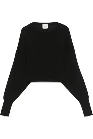ALYSI Round-neck Knitwear, female, , M, Cotton Crepe Cropped Top