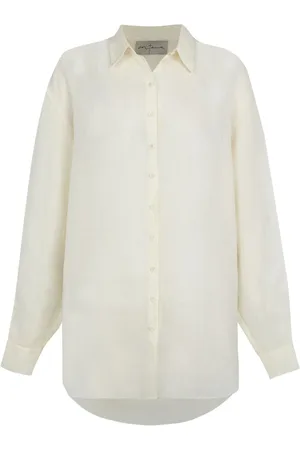 Cortana Dennis, ivory ramie oversize shirt