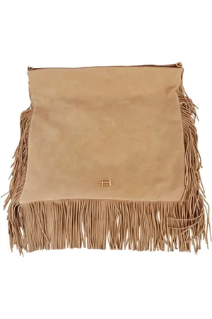 BALDININI Cross Body Bags, female, , ONE SIZE, Flat Square Suede Shoulder Bag with Fringes