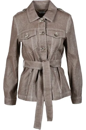 MARELLA Denim Jackets, female, , 2XL, Cotton Linen Blend Jacket Fiuggi Style