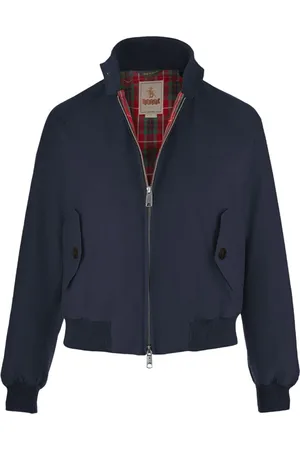 Baracuta Bomber Jackets, female, , M, Navy Raglan Jacket with Silver Zip