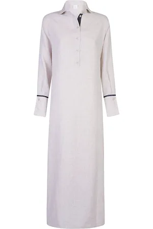 ELEVENTY Linen Viscose Caftan Dress Lurex