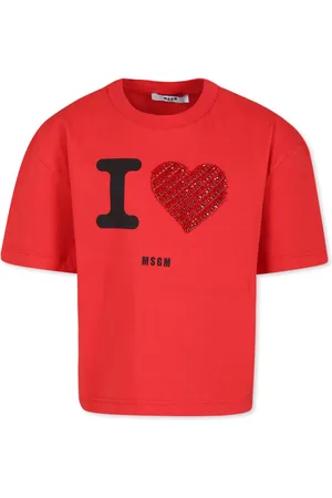 Msgm Crystal Heart T-Shirt