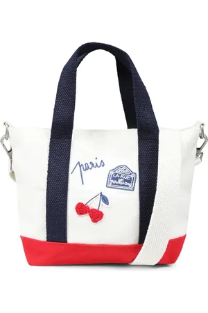 BONPOINT Tote Bags, female, , ONE SIZE, Cherry Embroidered Casual Ivory Bag