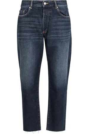 Icon Denim Cropped Jeans, male, , W34, 5-pocket Cotton Jeans with Back Logo