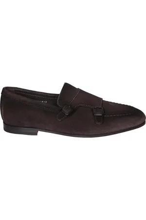 santoni Loafers, male, , 7 1/2 UK, Suede Monkstrap Shoes