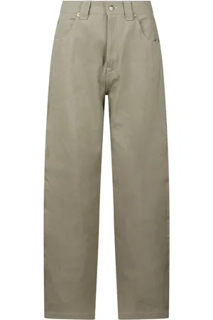 DARKPARK High Waist Barrel Leg Cotton Trousers