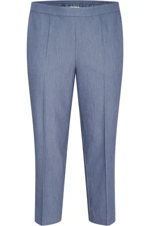 Kaffe Straight Trousers, female, , 3XL, Vintage Indigo Cropped Trousers