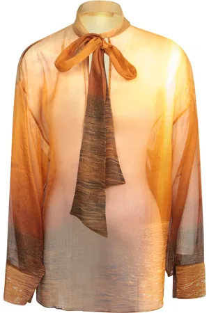 Roberto Cavalli Luxurious Orange Silk Topwear