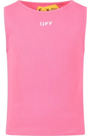 OFF-WHITE Fuchsia Ribbed Tank Top with Logo