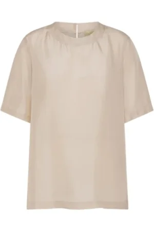 MOMONÍ Silk Short-Sleeve Shirt Rosa