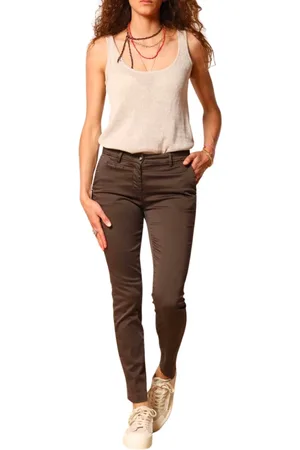 Masons Slim-fit Trousers, female, , XS, Slim Fit Chino Trousers in Stretch Satin