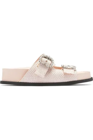 Nº21 Sliders, female, , 6 UK, Braided Sandals with Crystal Buckles