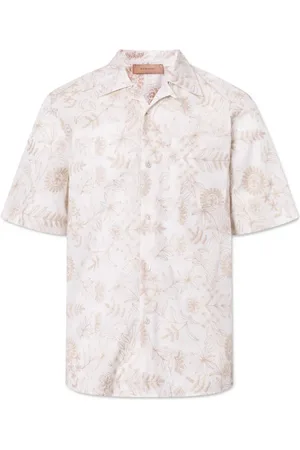Rue de Tokyo Short Sleeve Shirts, male, , XL, Floral Embroidered Shirt